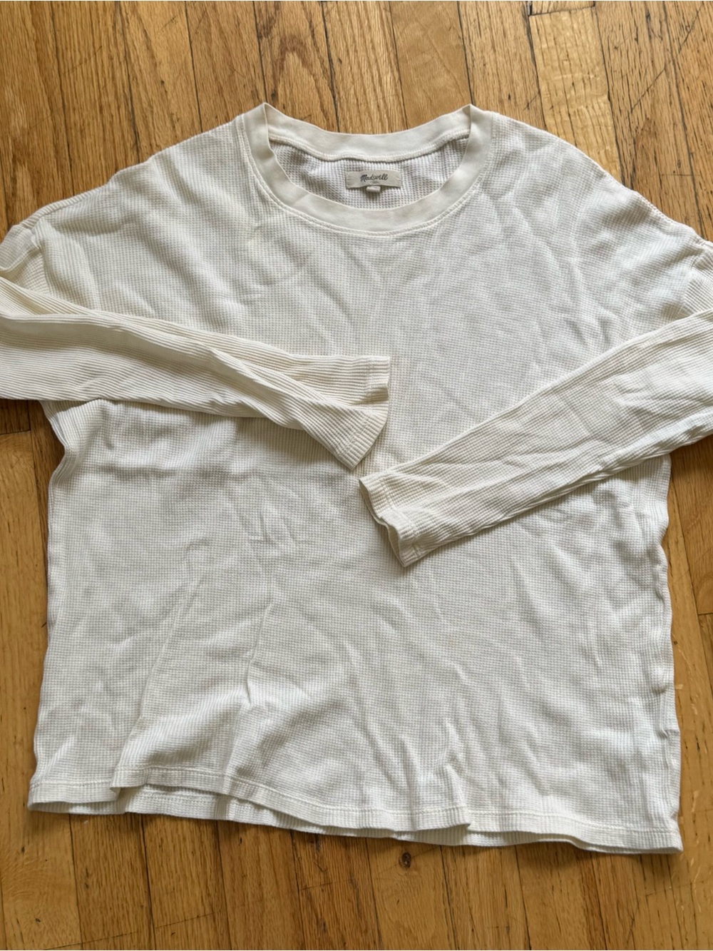 Madewell Cream Waffle Long-Sleeve Tee